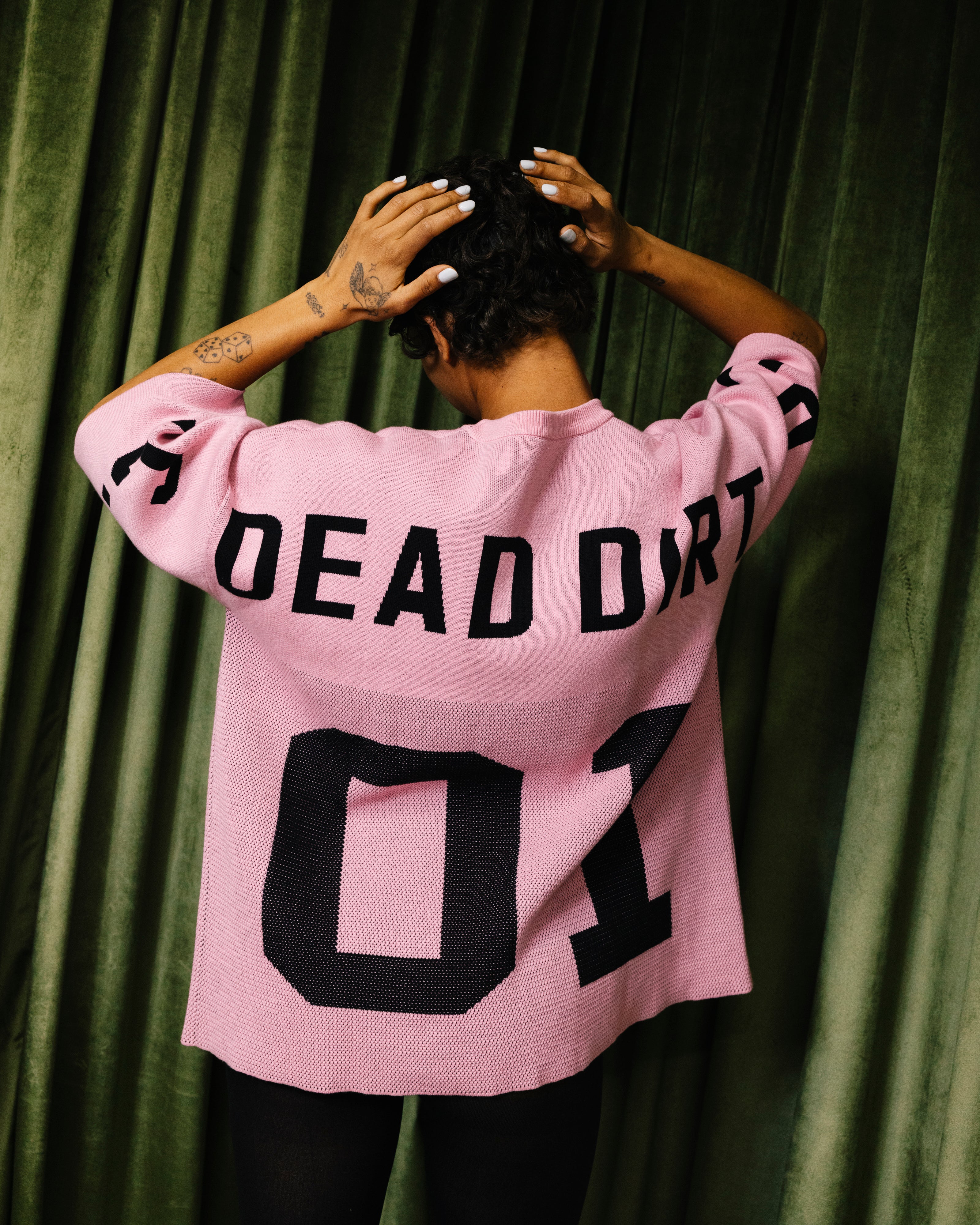 Dead Dirt x Spirit Big Bloom Knit Sweater – Pink - Image 3