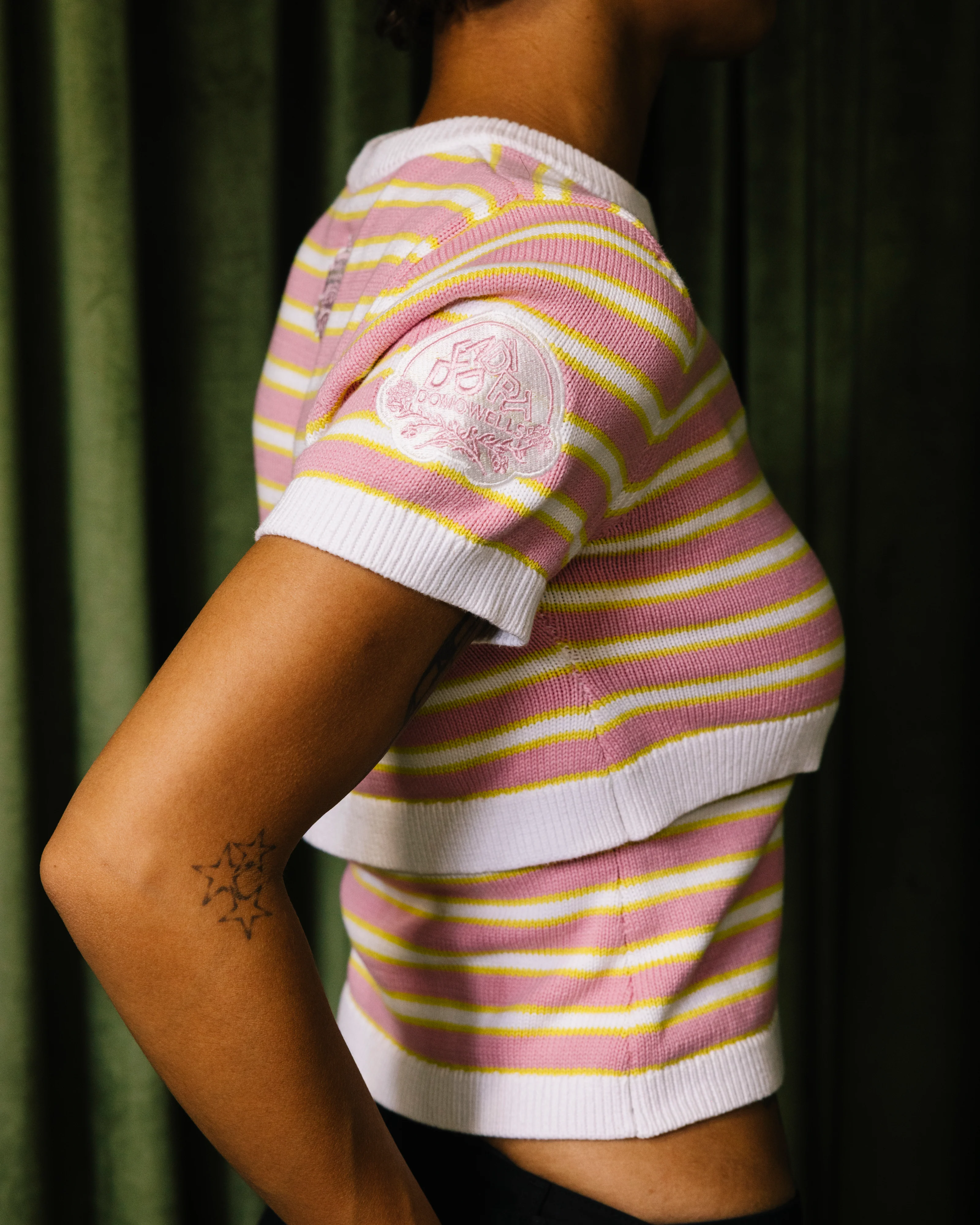 Dead Dirt x Spirit Big Bloom Striped Crop Top - Image 3