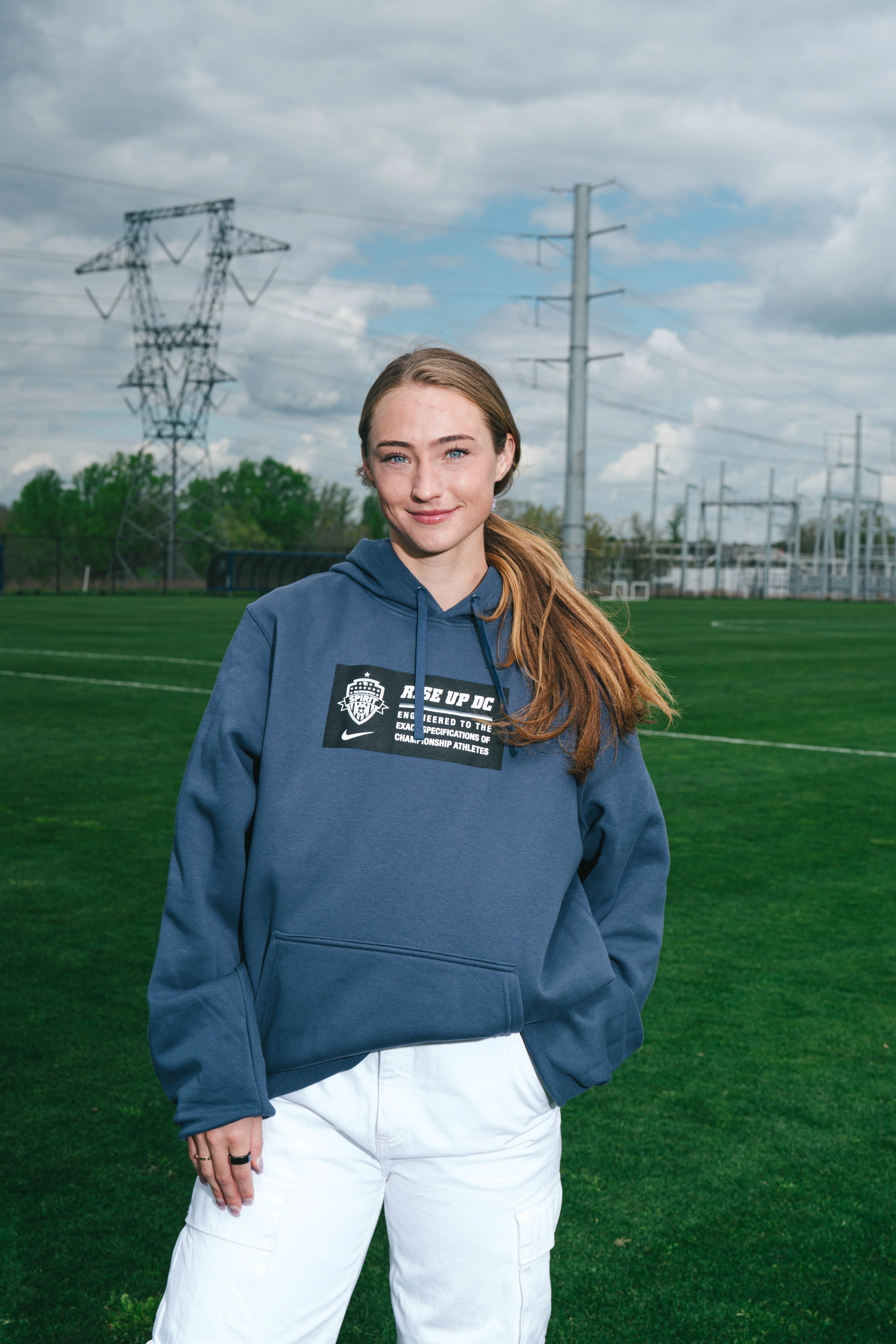 Nike Thunder Blue Rise Up DC Fleece Hoodie - Image 3