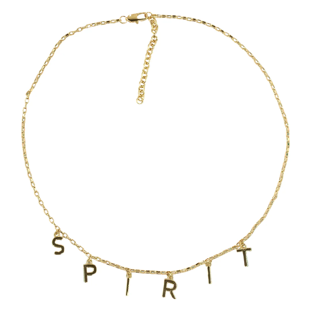 Washington Spirit Hanging Letter Charm Necklace - Gold