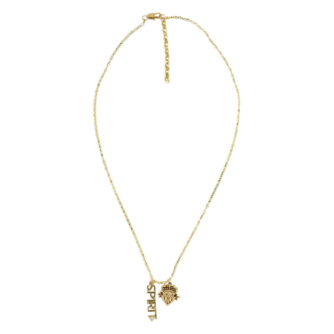 Washington Spirit Layered Nameplate Charm Necklace - Gold